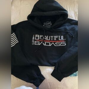 Beautiful Badass Navy Blue Hoodie L